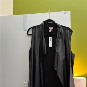 NWT Chico's Elegant Black Sleeveless Vest size 1